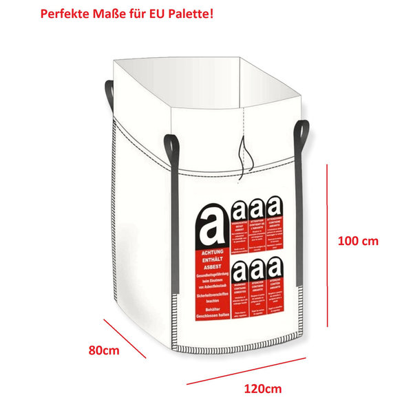EU-Paletten Asbest Big Bag 80 x 120 x 100 cm